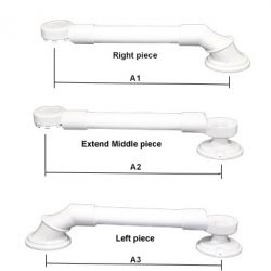 SGP0003 3 Pcs Design Plastic Grab Bar, 1/14" OD